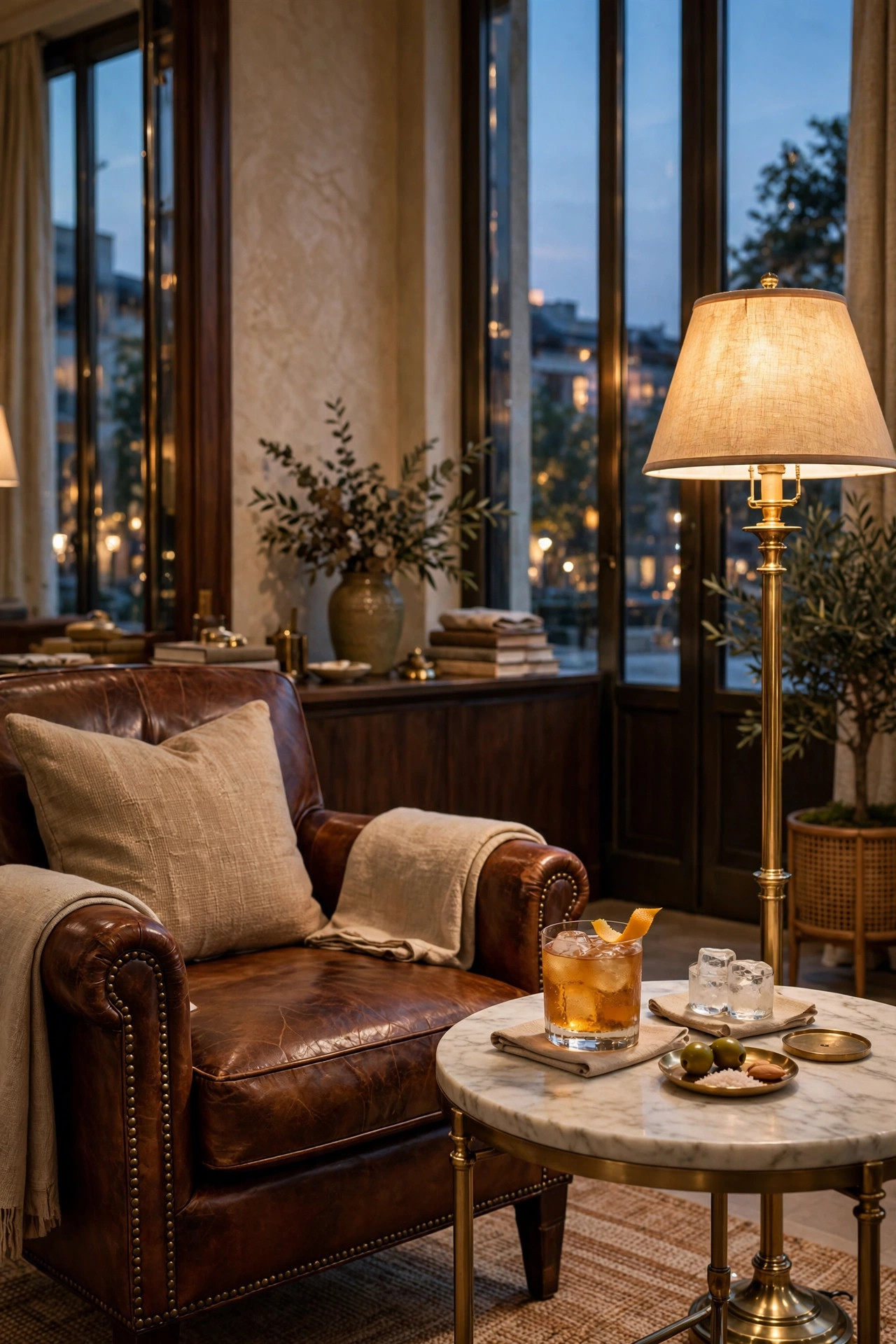 Warm, sophisticated restaurant lounge